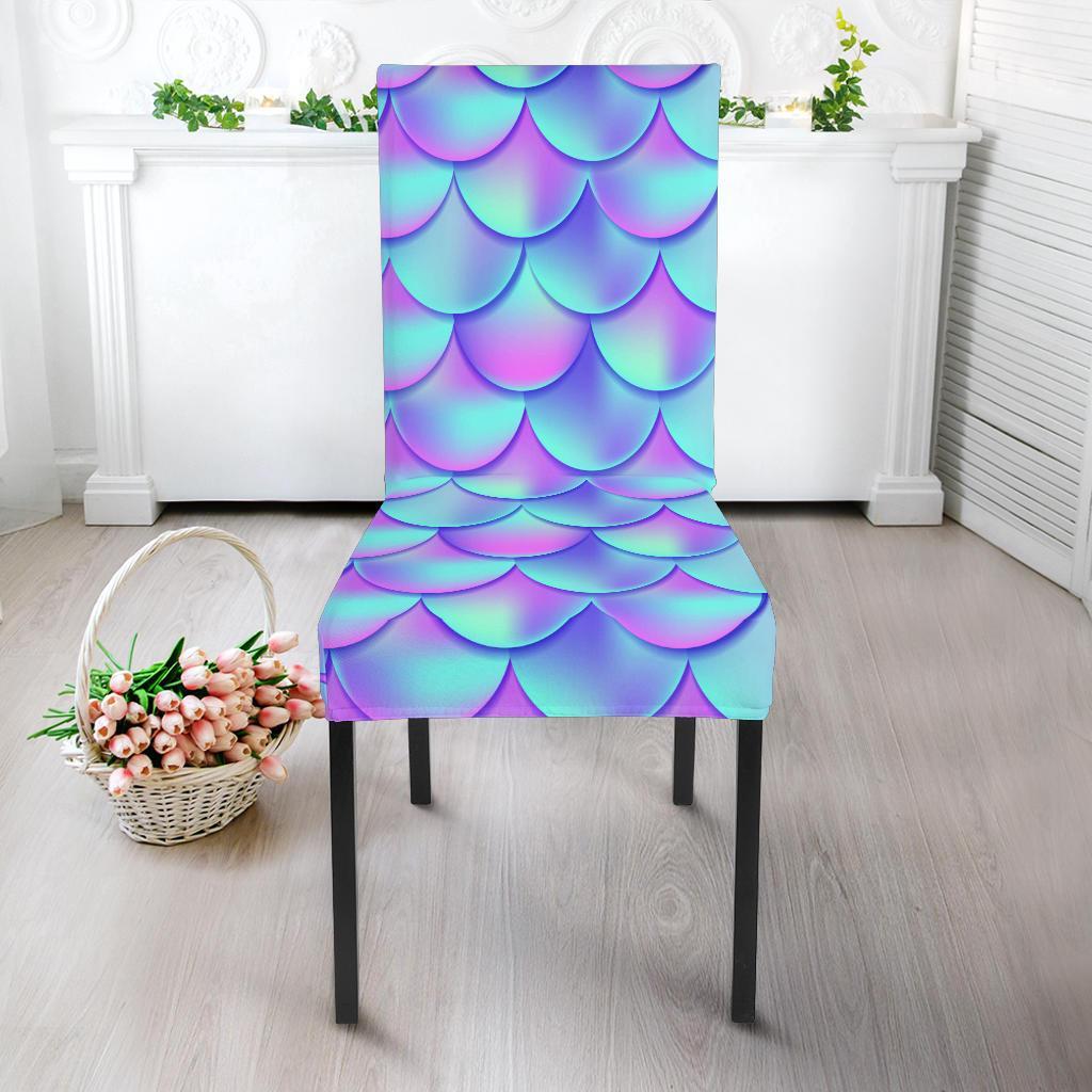 Mermaid Tail Design Print Pattern Dining Chair Slipcover-JTAMIGO.COM