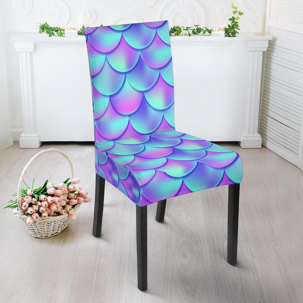 Mermaid Tail Design Print Pattern Dining Chair Slipcover-JTAMIGO.COM