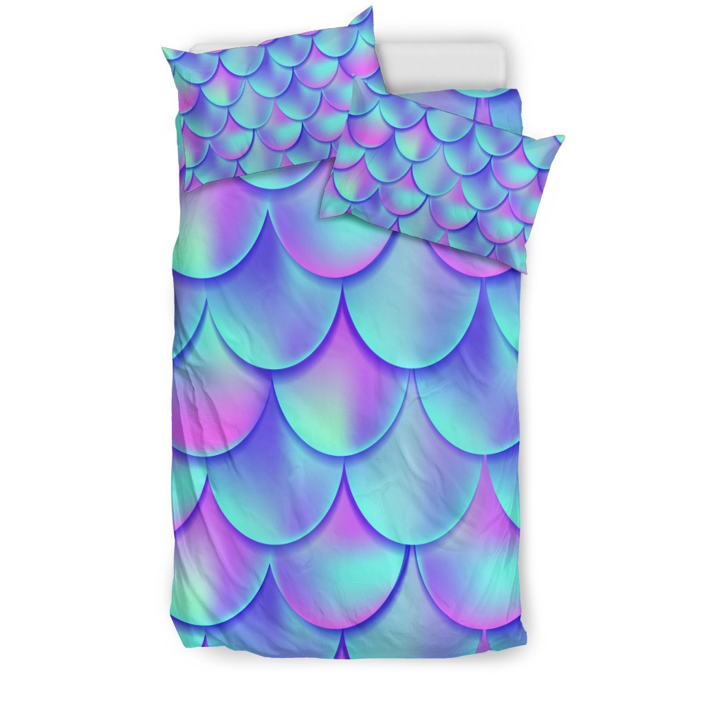 Mermaid Tail Design Print Pattern Duvet Cover Bedding Set