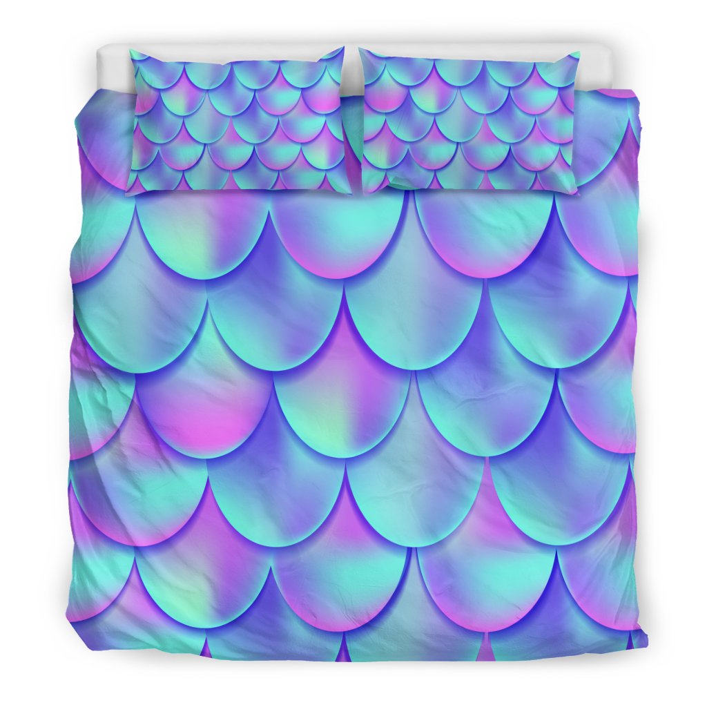 Mermaid Tail Design Print Pattern Duvet Cover Bedding Set