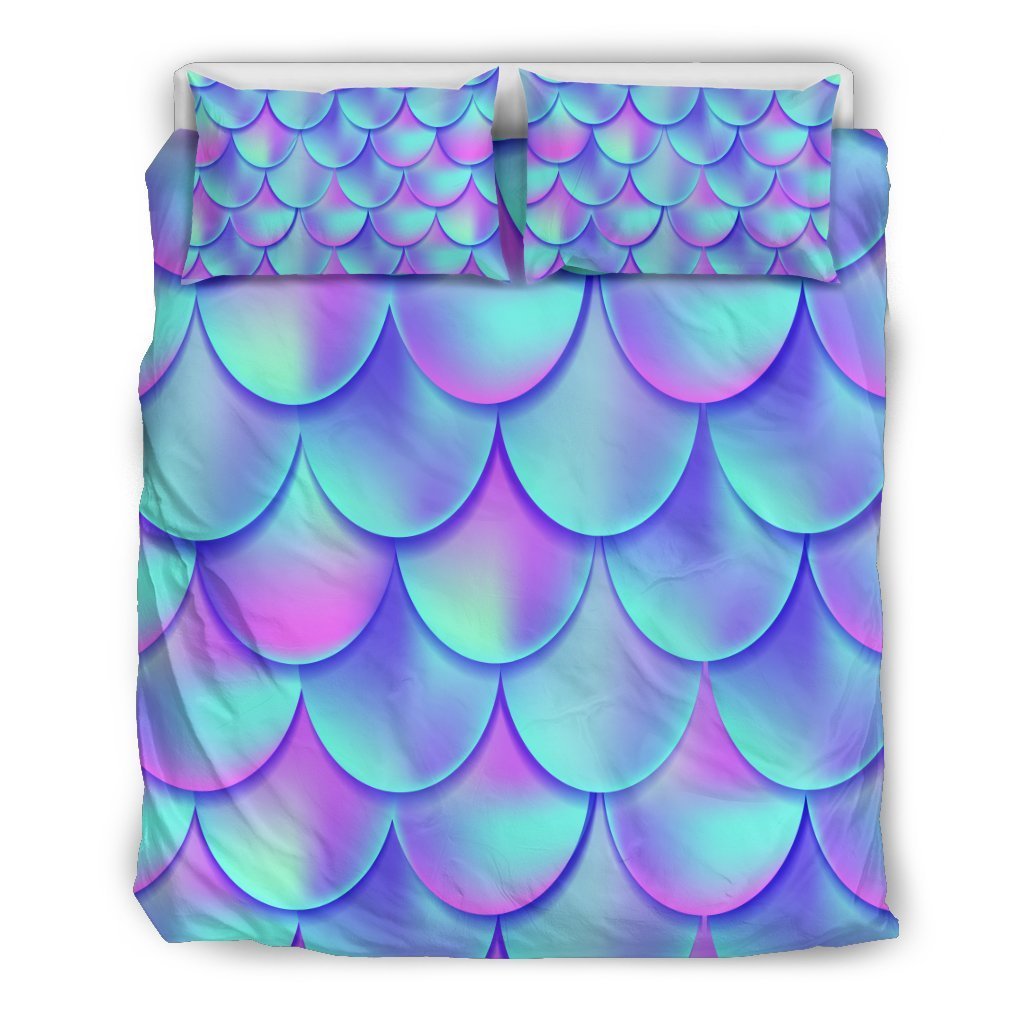 Mermaid Tail Design Print Pattern Duvet Cover Bedding Set