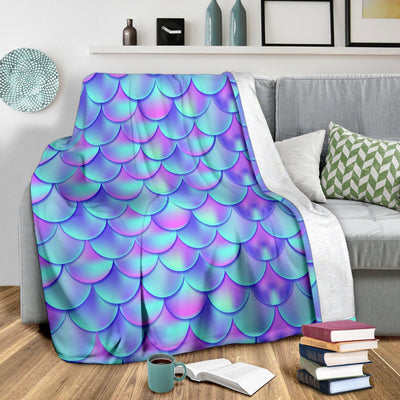Mermaid Tail Design Print Pattern Fleece Blanket