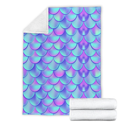 Mermaid Tail Design Print Pattern Fleece Blanket