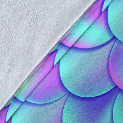 Mermaid Tail Design Print Pattern Fleece Blanket