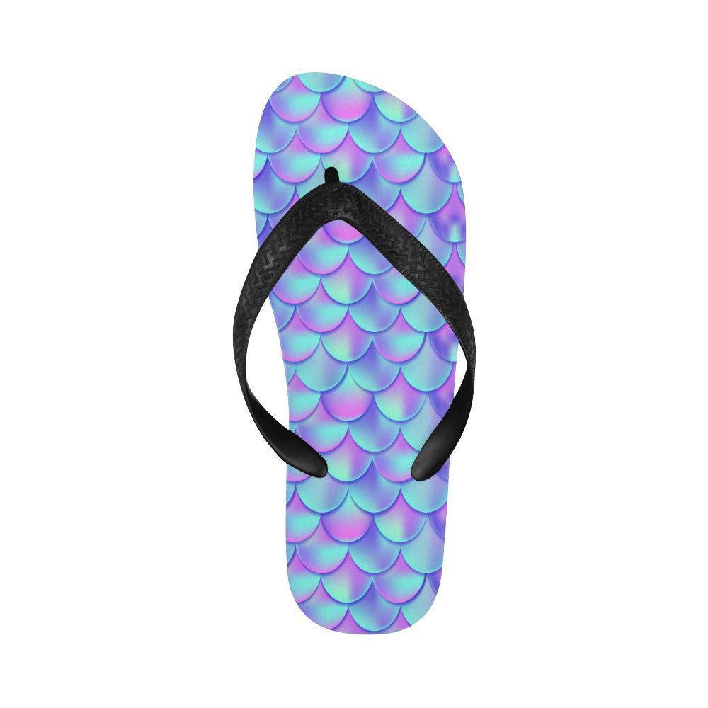 Mermaid Tail Design Print Pattern Flip Flops-JTAMIGO.COM