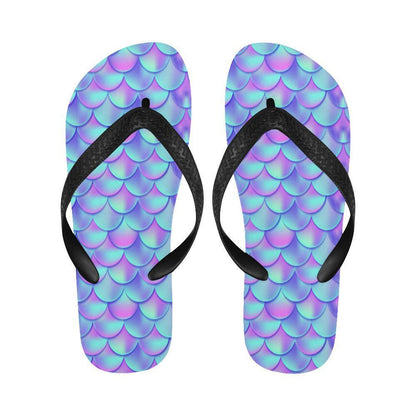 Mermaid Tail Design Print Pattern Flip Flops-JTAMIGO.COM