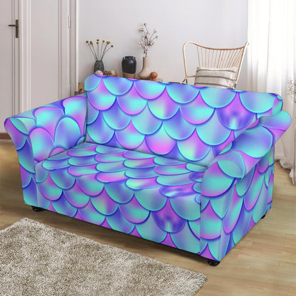 Mermaid Tail Design Print Pattern Loveseat Slipcover-JTAMIGO.COM