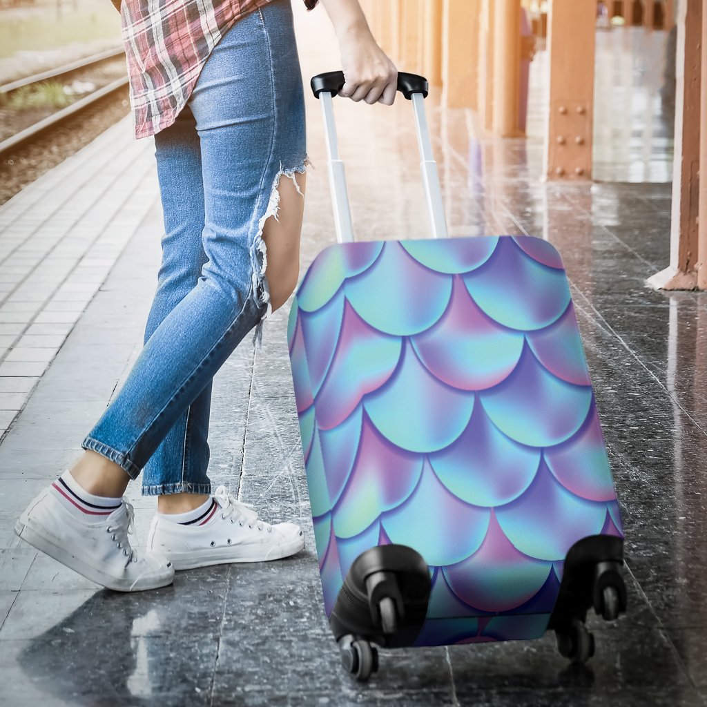 Mermaid Tail Design Print Pattern Luggage Cover Protector