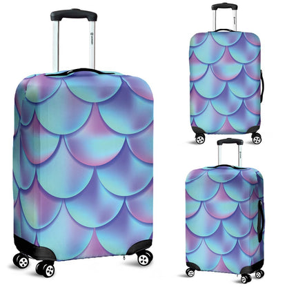 Mermaid Tail Design Print Pattern Luggage Cover Protector