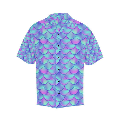 Mermaid Tail Design Print Pattern Men Aloha Hawaiian Shirt