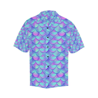 Mermaid Tail Design Print Pattern Men Aloha Hawaiian Shirt