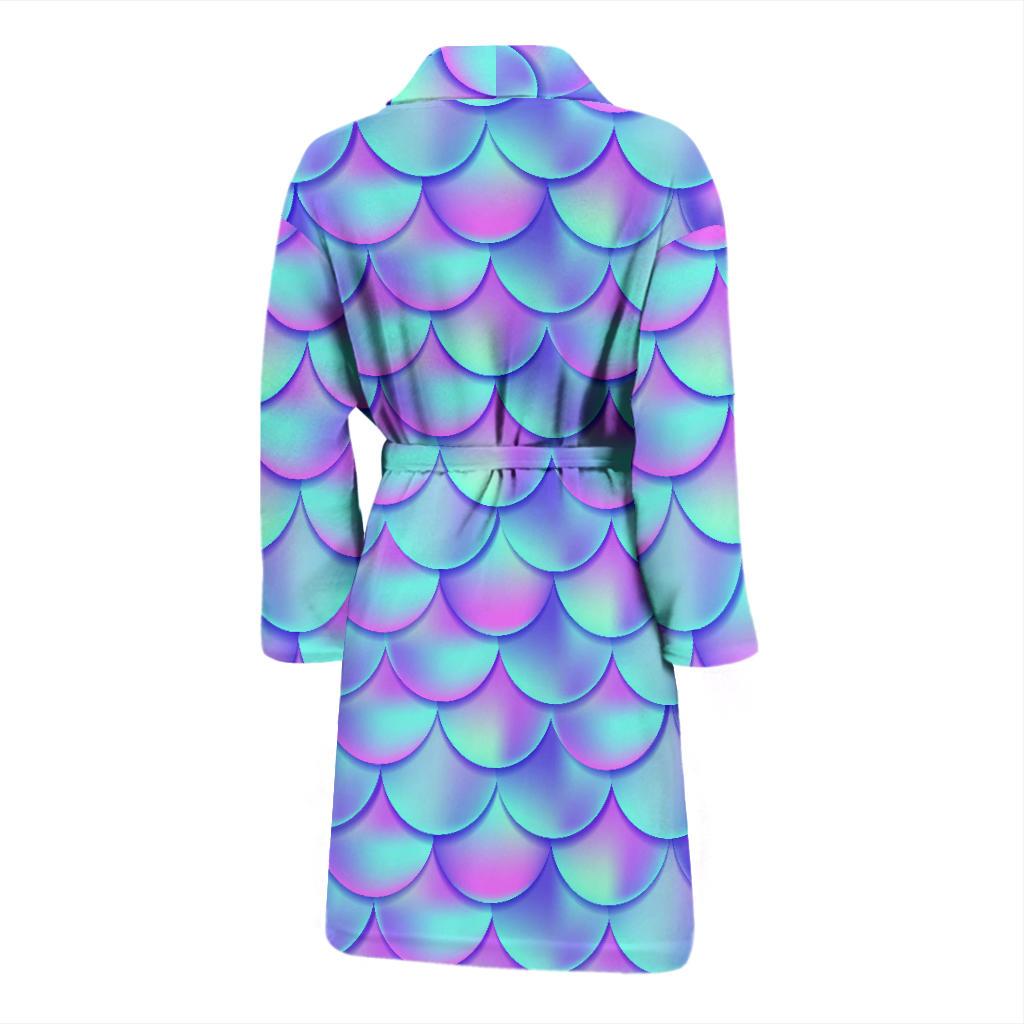 Mermaid Tail Design Print Pattern Men Bath Robe-JTAMIGO.COM