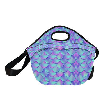 Mermaid Tail Design Print Pattern Neoprene Lunch Bag (Model 1669)(Large)-JTAMIGO.COM