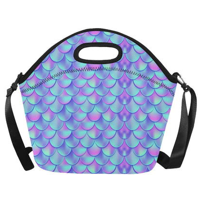 Mermaid Tail Design Print Pattern Neoprene Lunch Bag (Model 1669)(Large)-JTAMIGO.COM