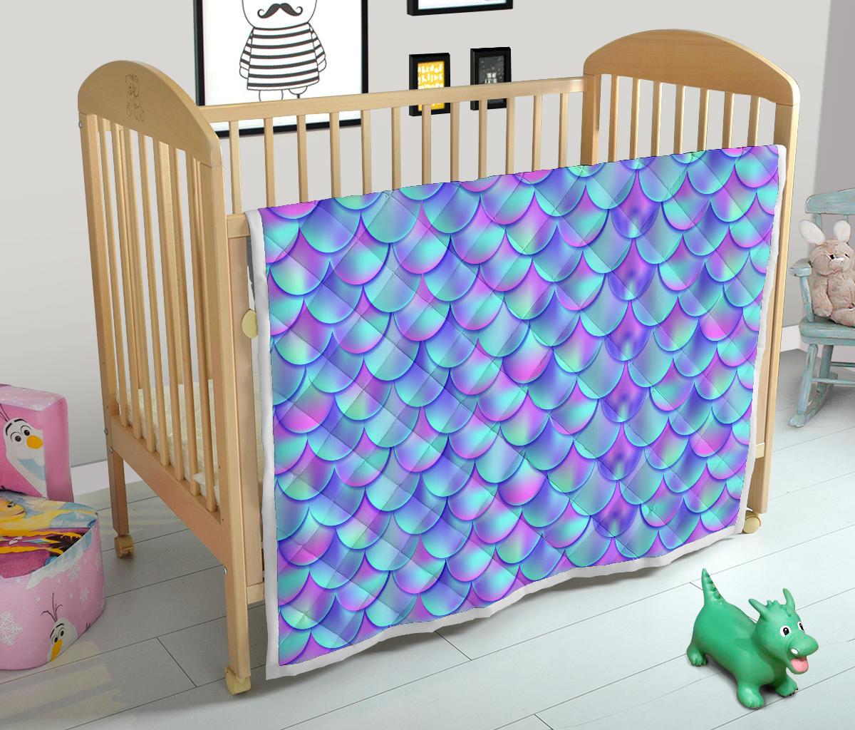Mermaid Tail Design Print Pattern Premium Quilt-JTAMIGO.COM