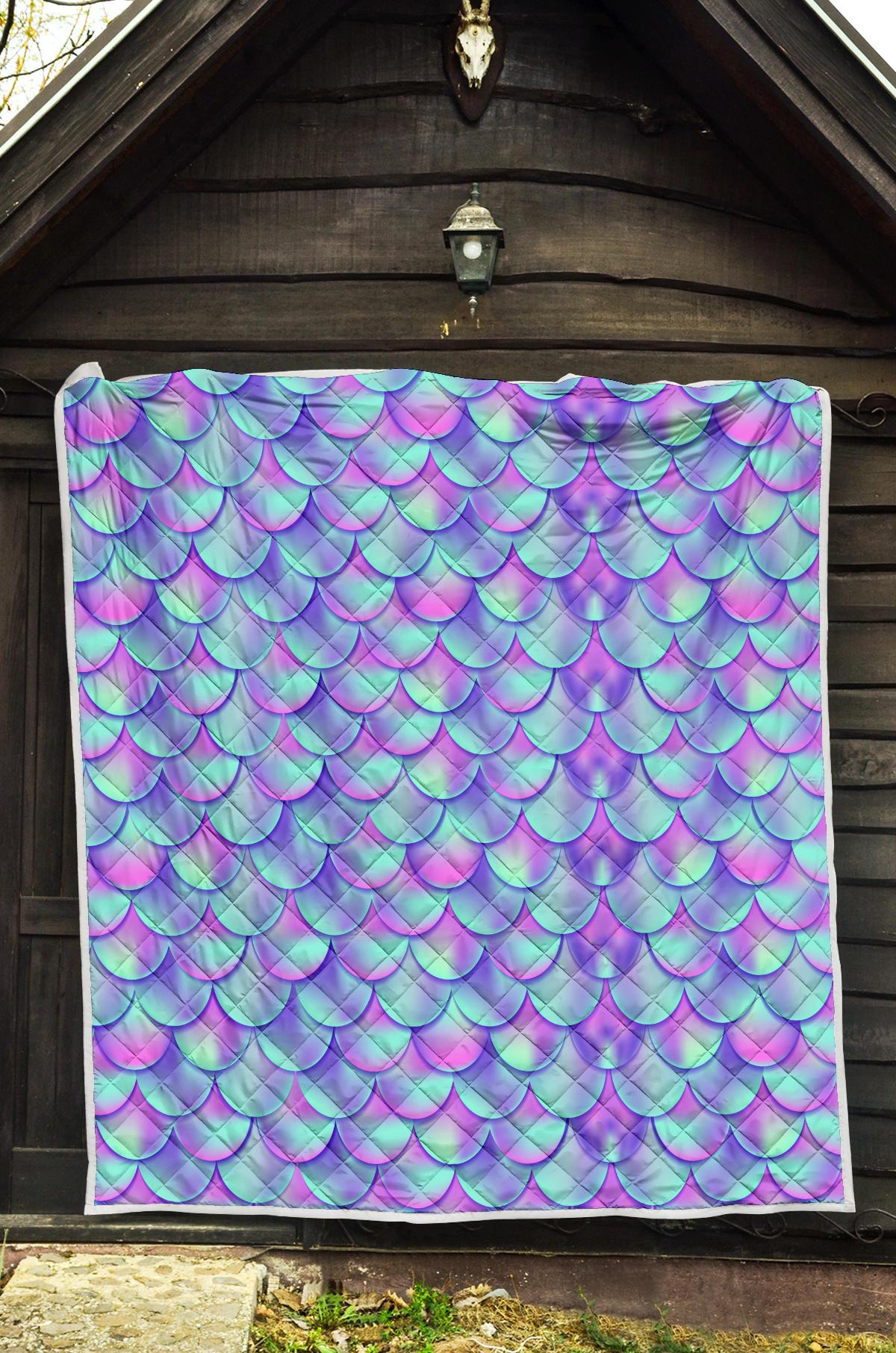 Mermaid Tail Design Print Pattern Premium Quilt-JTAMIGO.COM