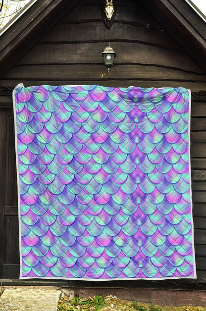 Mermaid Tail Design Print Pattern Premium Quilt-JTAMIGO.COM