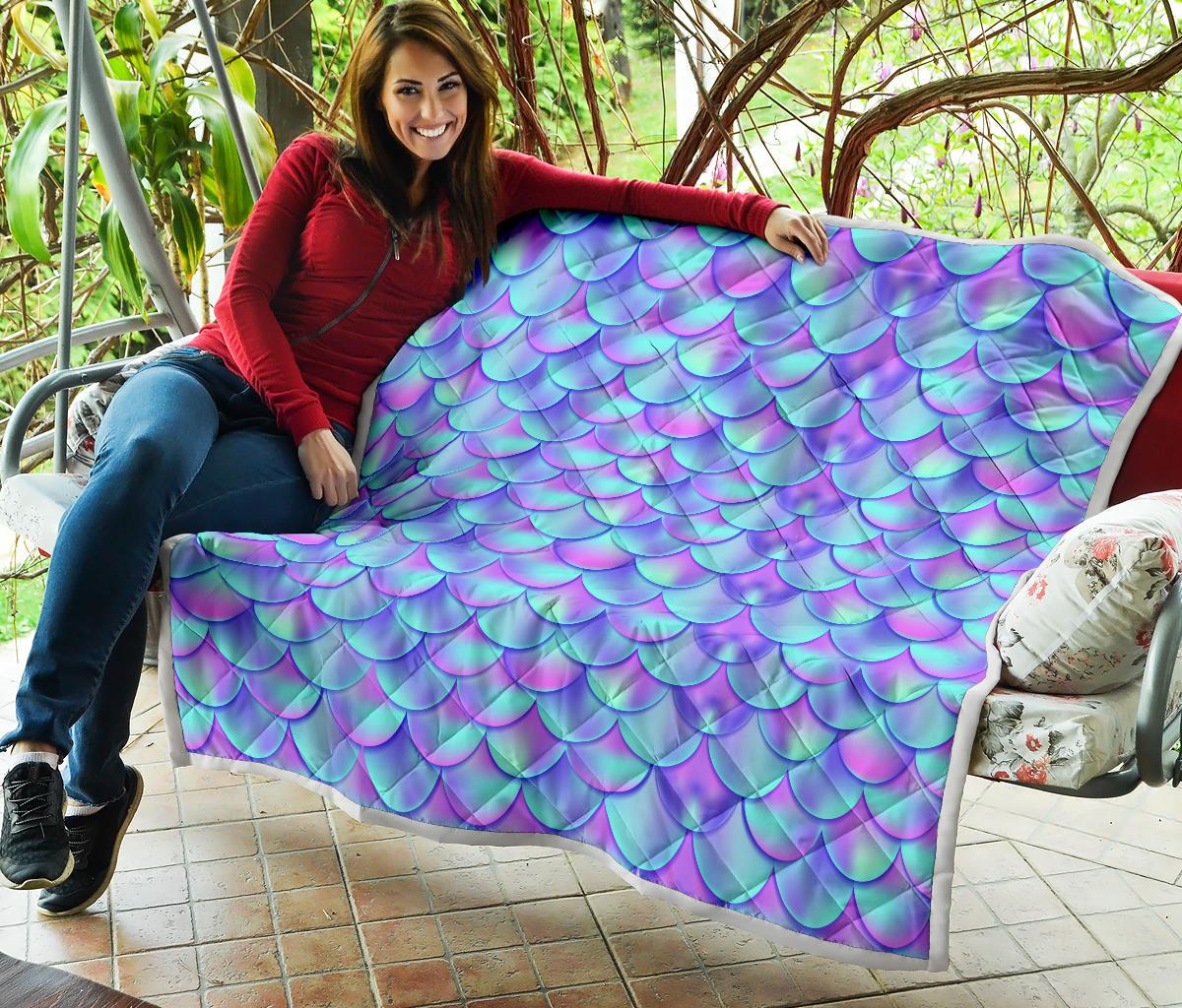 Mermaid Tail Design Print Pattern Premium Quilt-JTAMIGO.COM