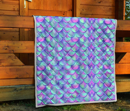 Mermaid Tail Design Print Pattern Premium Quilt-JTAMIGO.COM