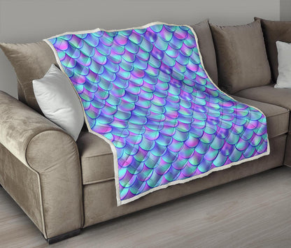 Mermaid Tail Design Print Pattern Premium Quilt-JTAMIGO.COM
