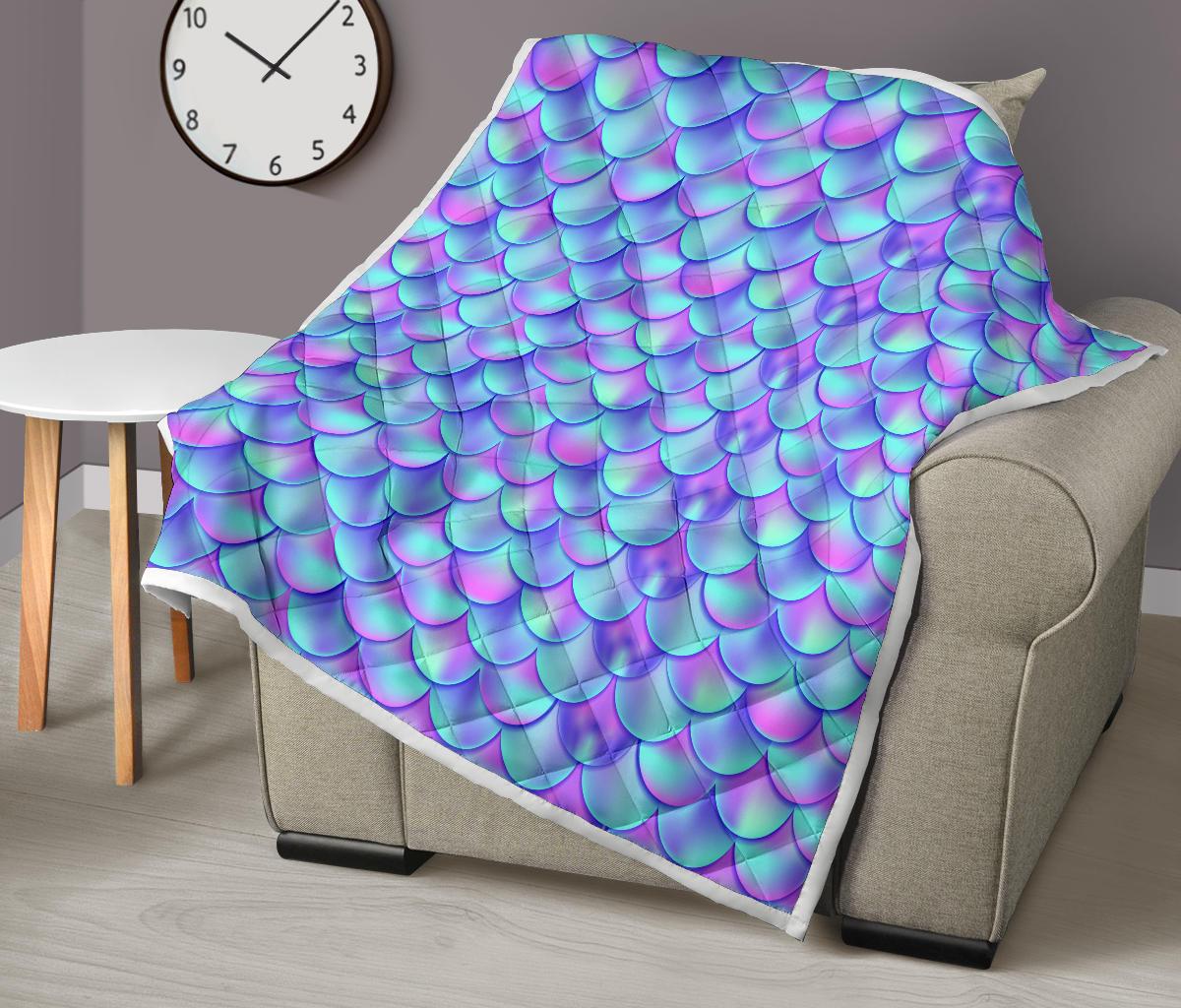 Mermaid Tail Design Print Pattern Premium Quilt-JTAMIGO.COM