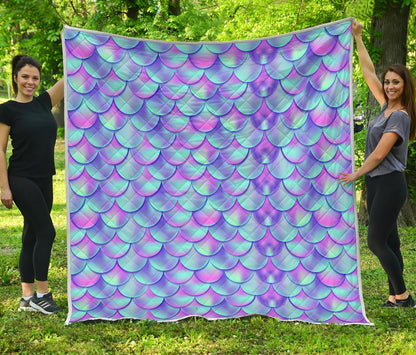 Mermaid Tail Design Print Pattern Premium Quilt-JTAMIGO.COM