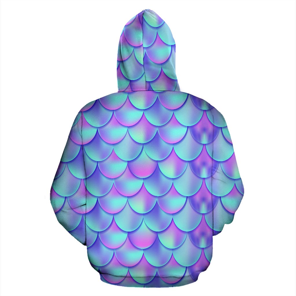 Mermaid Tail Design Print Pattern Pullover Hoodie