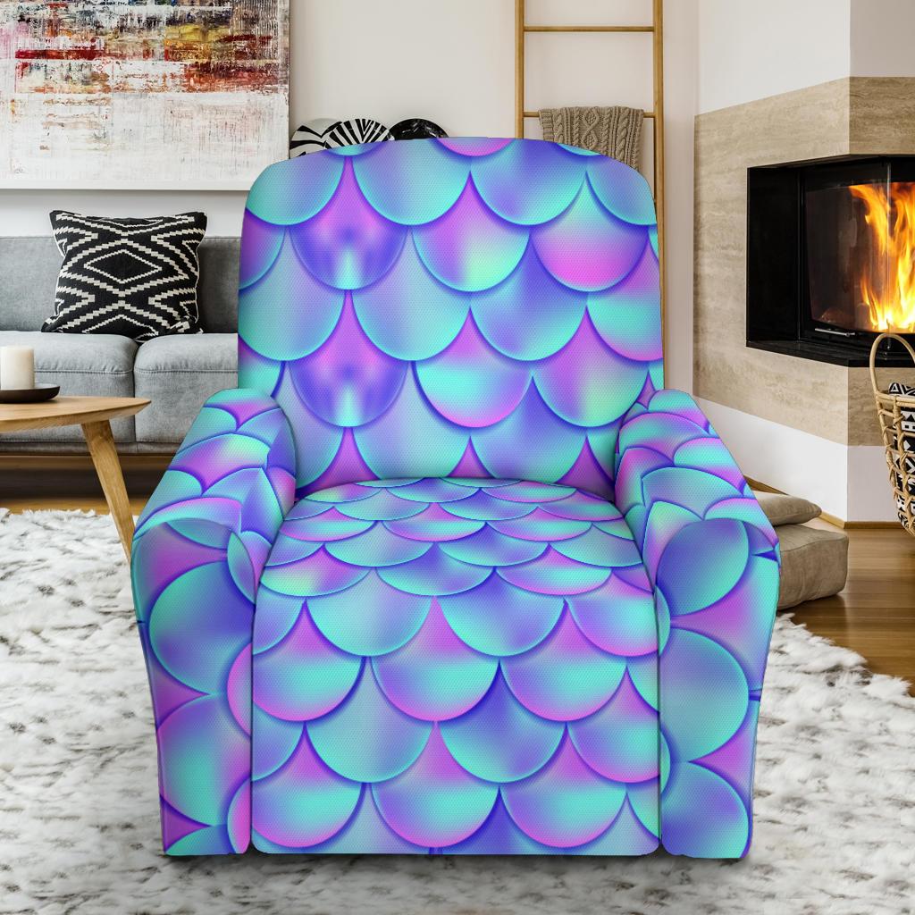 Mermaid Tail Design Print Pattern Single Sofa Slipcover -JTAMIGO.COM