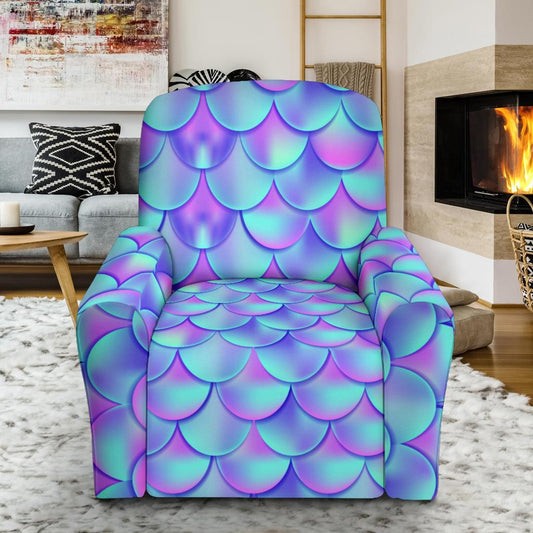 Mermaid Tail Design Print Pattern Single Sofa Slipcover -JTAMIGO.COM