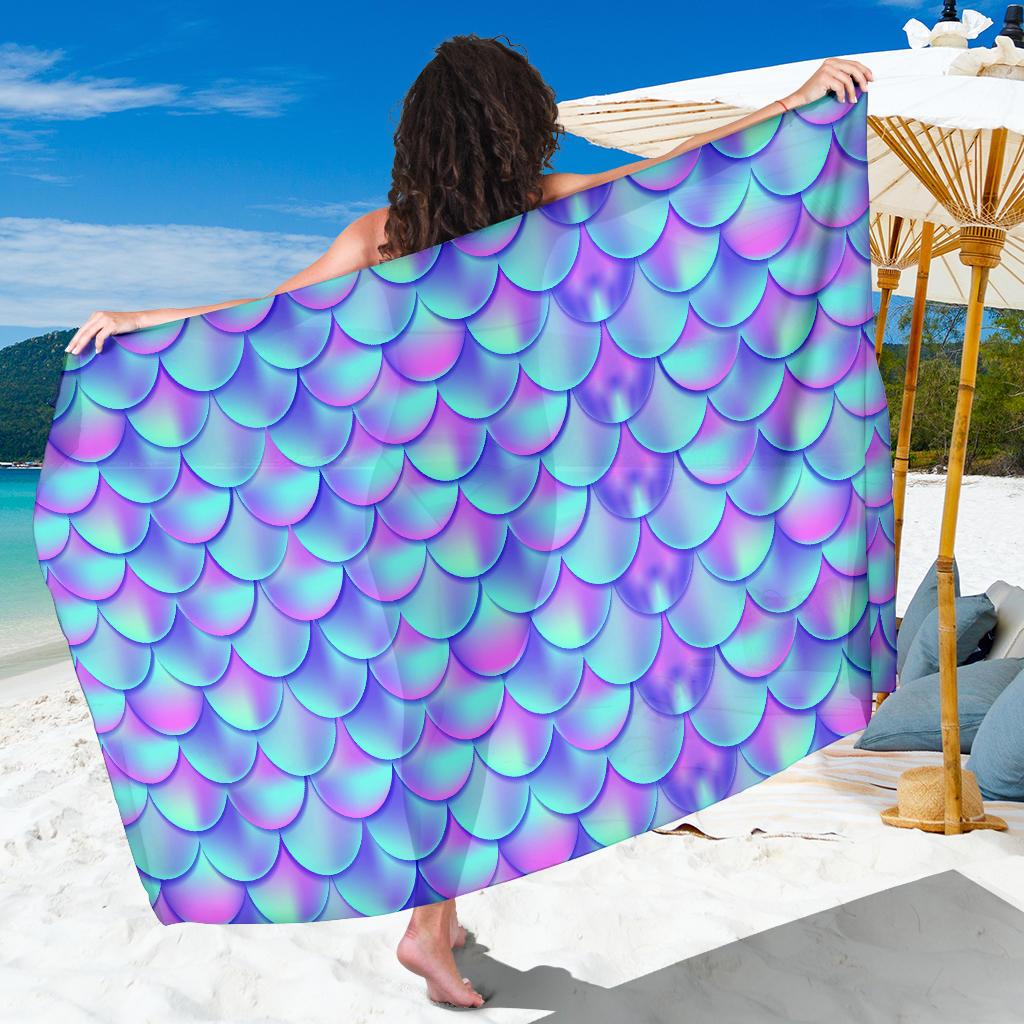 Mermaid Tail Design Print Pattern Sarong Pareo Wrap
