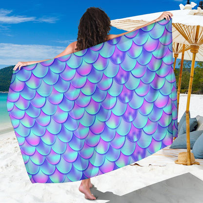 Mermaid Tail Design Print Pattern Sarong Pareo Wrap