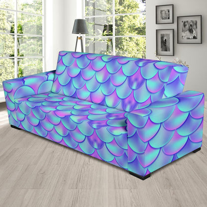 Mermaid Tail Design Print Pattern Sofa Slipcover-JTAMIGO.COM
