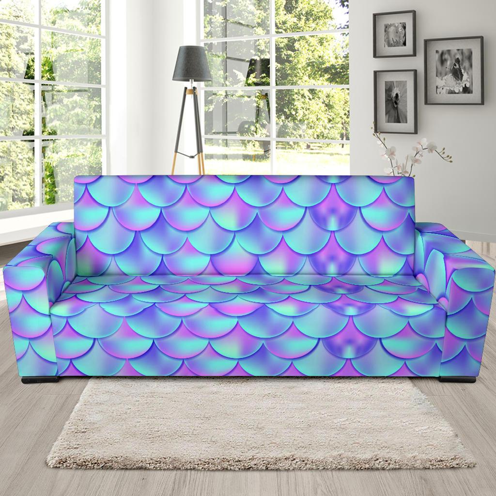 Mermaid Tail Design Print Pattern Sofa Slipcover-JTAMIGO.COM
