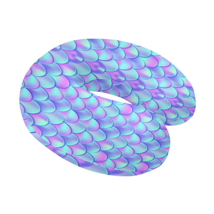 Mermaid Tail Design Print Pattern U-Shaped Travel Neck Pillow-JTAMIGO.COM
