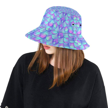 Mermaid Tail Design Print Pattern Unisex Bucket Hat