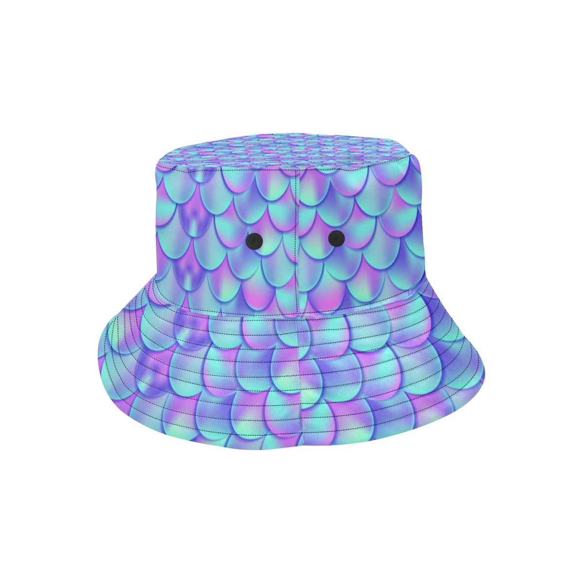 Mermaid Tail Design Print Pattern Unisex Bucket Hat