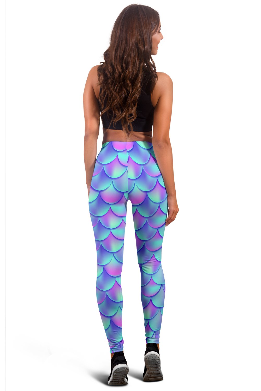 Mermaid Tail Design Print Pattern Women Leggings