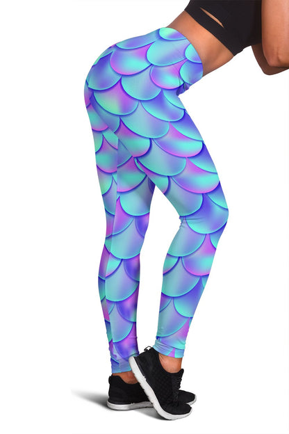 Mermaid Tail Design Print Pattern Women Leggings