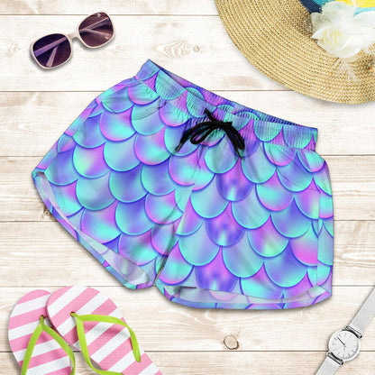 Mermaid Tail Design Print Pattern Women Shorts-JTAMIGO.COM