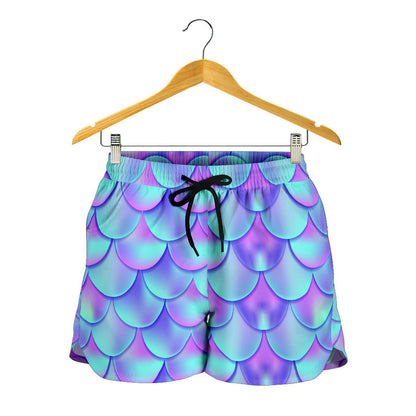 Mermaid Tail Design Print Pattern Women Shorts-JTAMIGO.COM