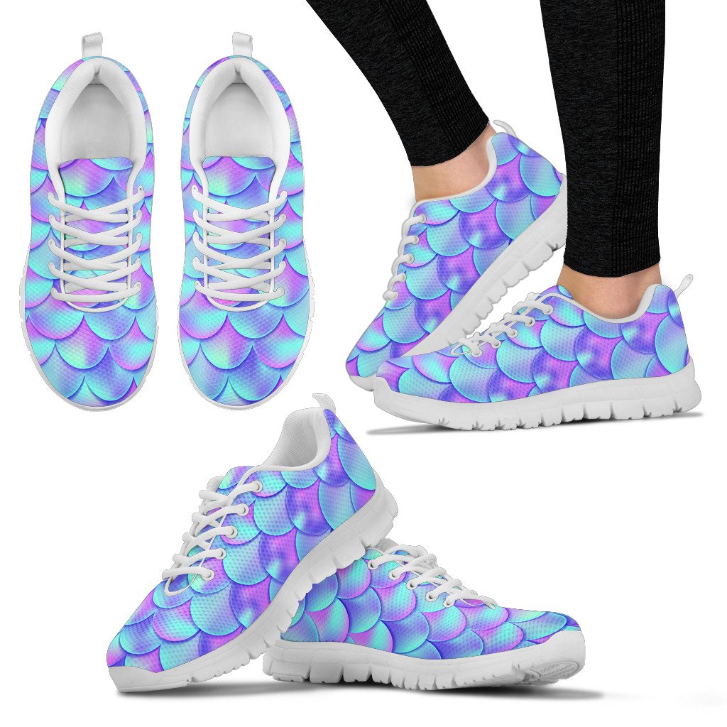 Mermaid Tail Design Print Pattern Women Sneakers Shoes