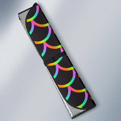 Mermaid Tail Rainbow Design Print Car Sun Shade For Windshield