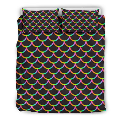 Mermaid Tail Rainbow Design Print Duvet Cover Bedding Set