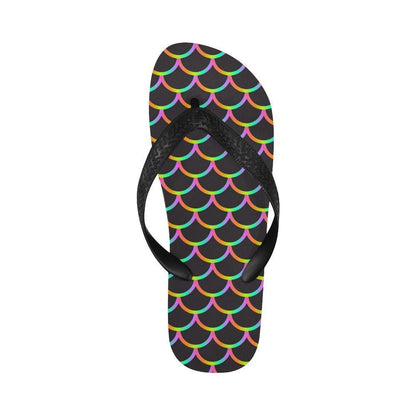 Mermaid Tail Rainbow Design Print Flip Flops-JTAMIGO.COM