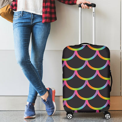Mermaid Tail Rainbow Design Print Luggage Cover Protector