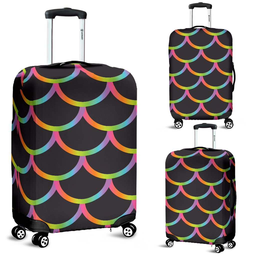 Mermaid Tail Rainbow Design Print Luggage Cover Protector