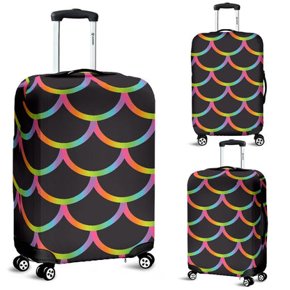 Mermaid Tail Rainbow Design Print Luggage Cover Protector