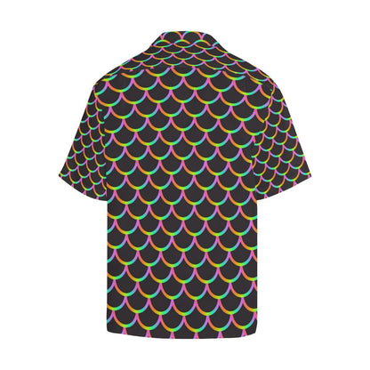 Mermaid Tail Rainbow Design Print Men Aloha Hawaiian Shirt