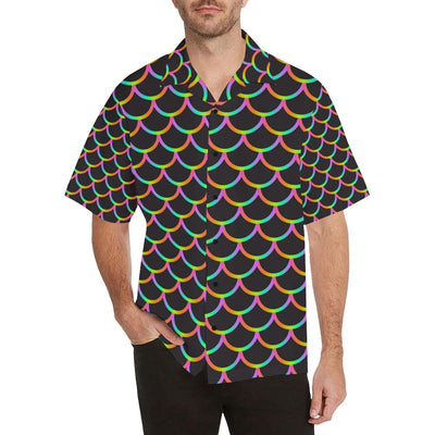 Mermaid Tail Rainbow Design Print Men Aloha Hawaiian Shirt