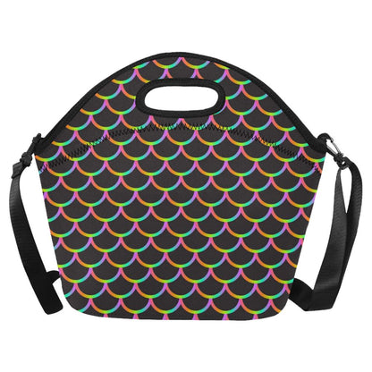 Mermaid Tail Rainbow Design Print Neoprene Lunch Bag (Model 1669)(Large)-JTAMIGO.COM